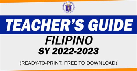 latest curriculum guide in filipino|TEACHER'S GUIDE in Using MELCs in FILIPINO for .